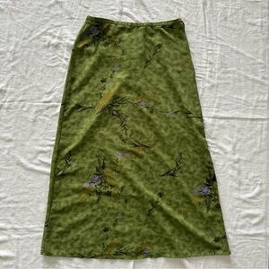 Sophisticates by Jonathan Martin Rayon Floral Green Maxi Skirt